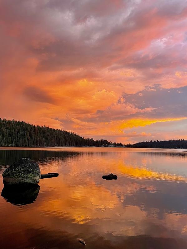 Summer Storm Sunset Over Lake Alpine